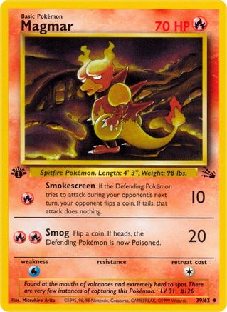 Magmar 39/62 - Fossil 1st Edition