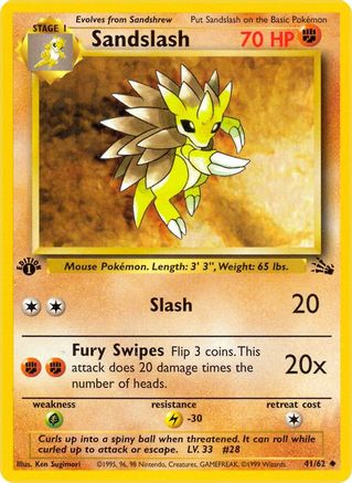 Sandslash 41/62 - Fossil Unlimited