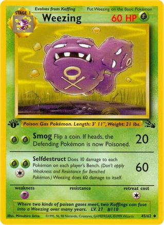 Weezing 45/62 - Fossil 1st Edition