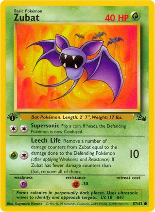 Zubat 57/62 - Fossil 1st Edition