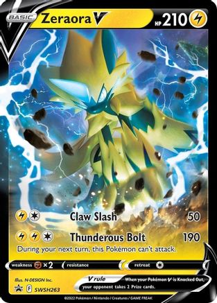 Zeraora V - SWSH263 SWSH263/307 - SWSH Sword & Shield Promo Cards Holofoil