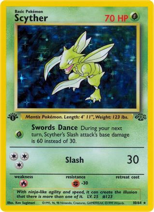 Scyther 10/64 - Jungle 1st Edition Holofoil