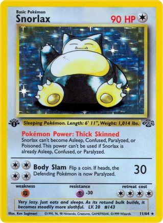 Snorlax 11/64 - Jungle 1st Edition Holofoil