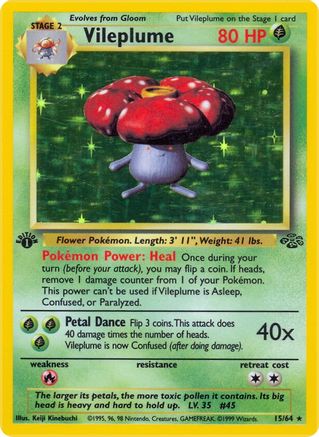 Vileplume (15) 15/64 - Jungle 1st Edition Holofoil