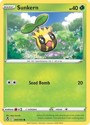 Sunkern 5/195 - SWSH12 Silver Tempest Reverse Holofoil