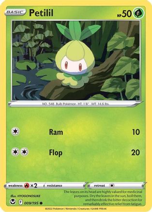 Petilil 9/195 - SWSH12 Silver Tempest Reverse Holofoil