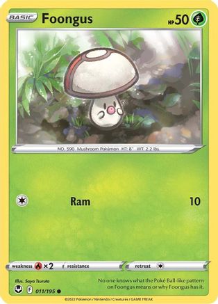 Foongus 11/195 - SWSH12 Silver Tempest Reverse Holofoil
