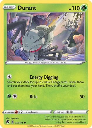 Durant 13/195 - SWSH12 Silver Tempest Reverse Holofoil