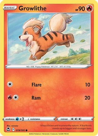 Growlithe 19/195 - Silver Tempest Reverse Holofoil