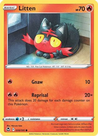 Litten 30/195 - SWSH12 Silver Tempest Reverse Holofoil