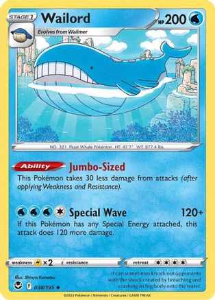 Wailord 38/195 - SWSH12 Silver Tempest