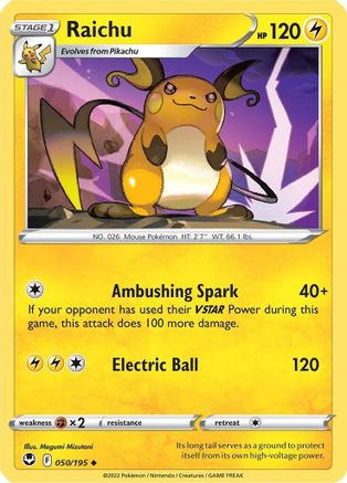 Raichu 50/195 - Silver Tempest