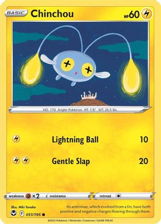 Chinchou 51/195 - SWSH12 Silver Tempest Reverse Holofoil