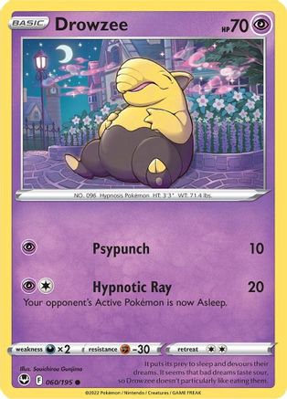 Drowzee 60/195 - SWSH12 Silver Tempest Reverse Holofoil