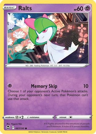 Ralts 67/195 - SWSH12 Silver Tempest Reverse Holofoil