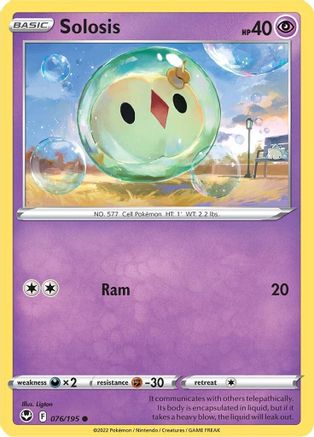 Solosis 76/195 - SWSH12 Silver Tempest Reverse Holofoil