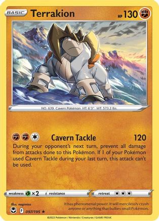 Terrakion 97/195 - SWSH12 Silver Tempest Reverse Holofoil