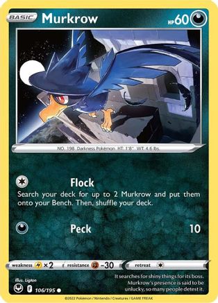 Murkrow 106/195 - SWSH12 Silver Tempest Reverse Holofoil