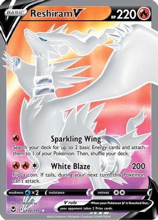 Reshiram V 172/195 - Silver Tempest Holofoil