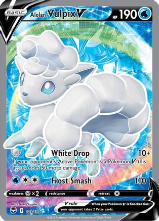 Alolan Vulpix V (Full Art) - 173/195 - SWSH12 Silver Tempest Holofoil
