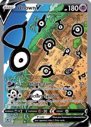 Unown V (Alternate Full Art) 177/195 - SWSH12 Silver Tempest Holofoil