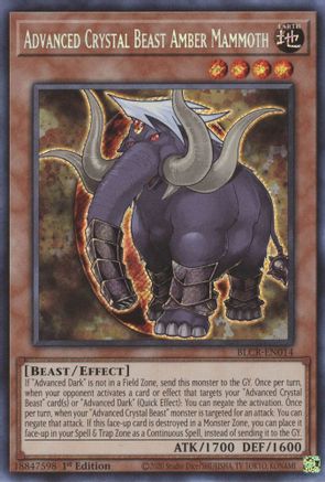 Advanced Crystal Beast Amber Mammoth - BLCR-EN014 - Battles of Legend: Crystal Revenge 1st Edition