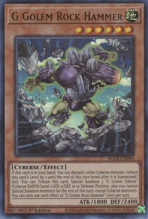 G Golem Rock Hammer (BLCR-EN040) - Battles of Legend: Crystal Revenge 1st Edition