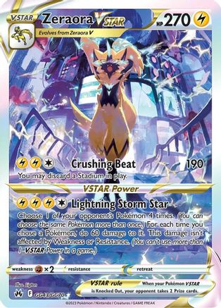 Zeraora VSTAR GG43/70 - Crown Zenith Galarian Gallery Holofoil