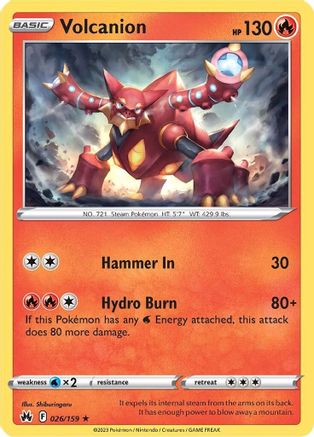 Volcanion 26/159 - Crown Zenith Reverse Holofoil