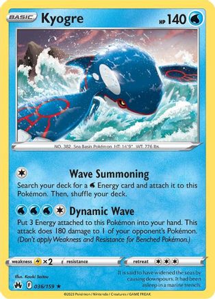 Kyogre 36/159 - Crown Zenith Holofoil