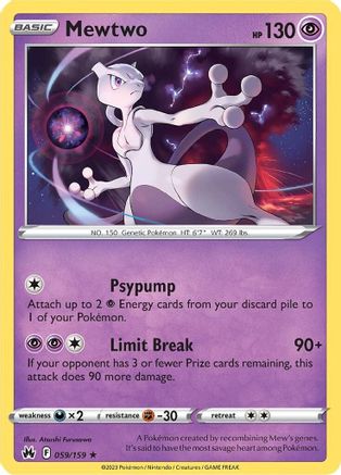 Mewtwo 59/159 - Crown Zenith Holofoil