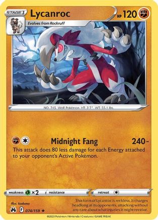 Lycanroc 74/159 - Crown Zenith