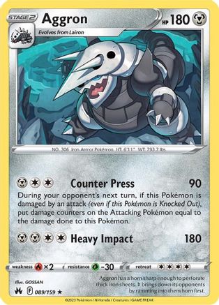 Aggron - 089/159 - SWSH Crown Zenith Holofoil