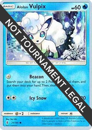 Alolan Vulpix - 2017 (Zachary Bokhari) - 21/145 - World Championship Decks