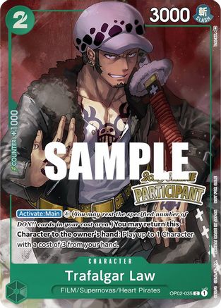 Trafalgar Law (Online Regional 2023) [Participant] (OP02-035) - One Piece Promotion Cards Foil