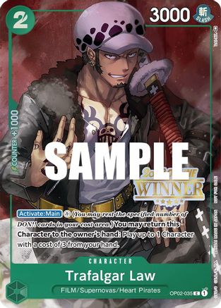 Trafalgar Law (Online Regional 2023) [Winner] (OP02-035) - One Piece Promotion Cards