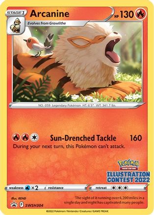 Arcanine (Illustration Contest 2022) SWSH304 - SWSH Sword & Shield Promo Cards