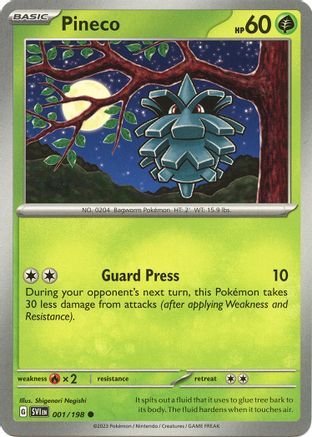 Pineco 1 - SV01 Scarlet & Violet Base Set Reverse Holofoil