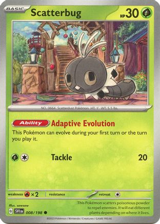 Scatterbug 8 - SV01 Scarlet & Violet Base Set Reverse Holofoil