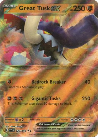 Great Tusk ex - 123/198 123 - SV01 Scarlet & Violet Base Set Holofoil