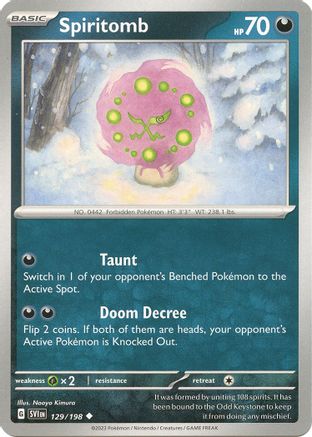 Spiritomb 129 - SV01 Scarlet & Violet Base Set Reverse Holofoil