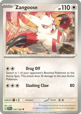 Zangoose - 147/198 147 - SV01 Scarlet & Violet Base Set Reverse Holofoil