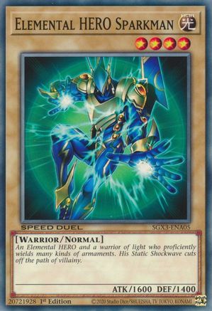 Elemental HERO Sparkman - SGX3-ENA05 - Speed Duel GX: Duelists of Shadows 1st Edition