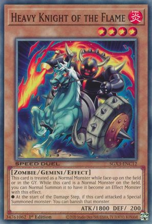Heavy Knight of the Flame - SGX3-ENC12 - Speed Duel GX: Duelists of Shadows 1st Edition