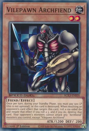 Vilepawn Archfiend (SGX3-ENE05) - Speed Duel GX: Duelists of Shadows 1st Edition