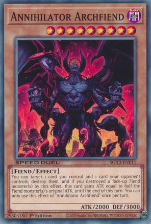 Annihilator Archfiend - SGX3-ENE11 - Speed Duel GX: Duelists of Shadows 1st Edition