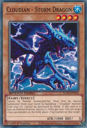 Cloudian - Storm Dragon - SGX3-ENH10 - Speed Duel GX: Duelists of Shadows 1st Edition