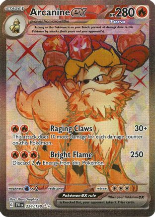 Arcanine ex 224 - SV01 Scarlet & Violet Base Set Holofoil