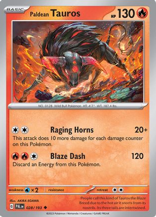 Paldean Tauros 28 - SV02 Paldea Evolved Reverse Holofoil