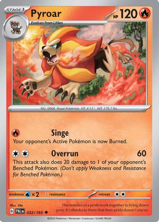 Pyroar - 032/193 32 - SV02 Paldea Evolved